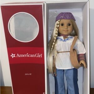 American Girl Julie Doll with Purple Hat and Blue Pants